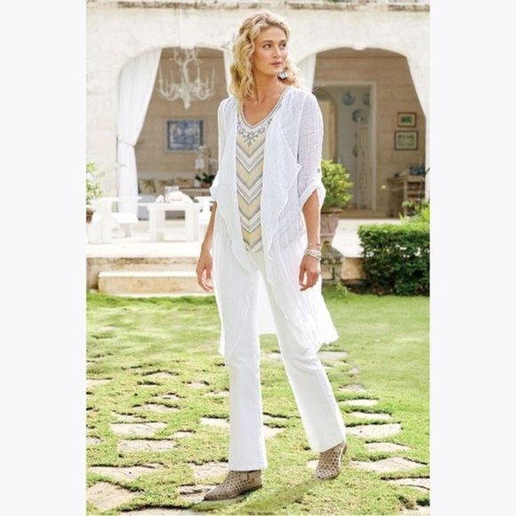 SOFT SURROUNDINGS White River Seine Topper sz MP - Picture 1 of 8